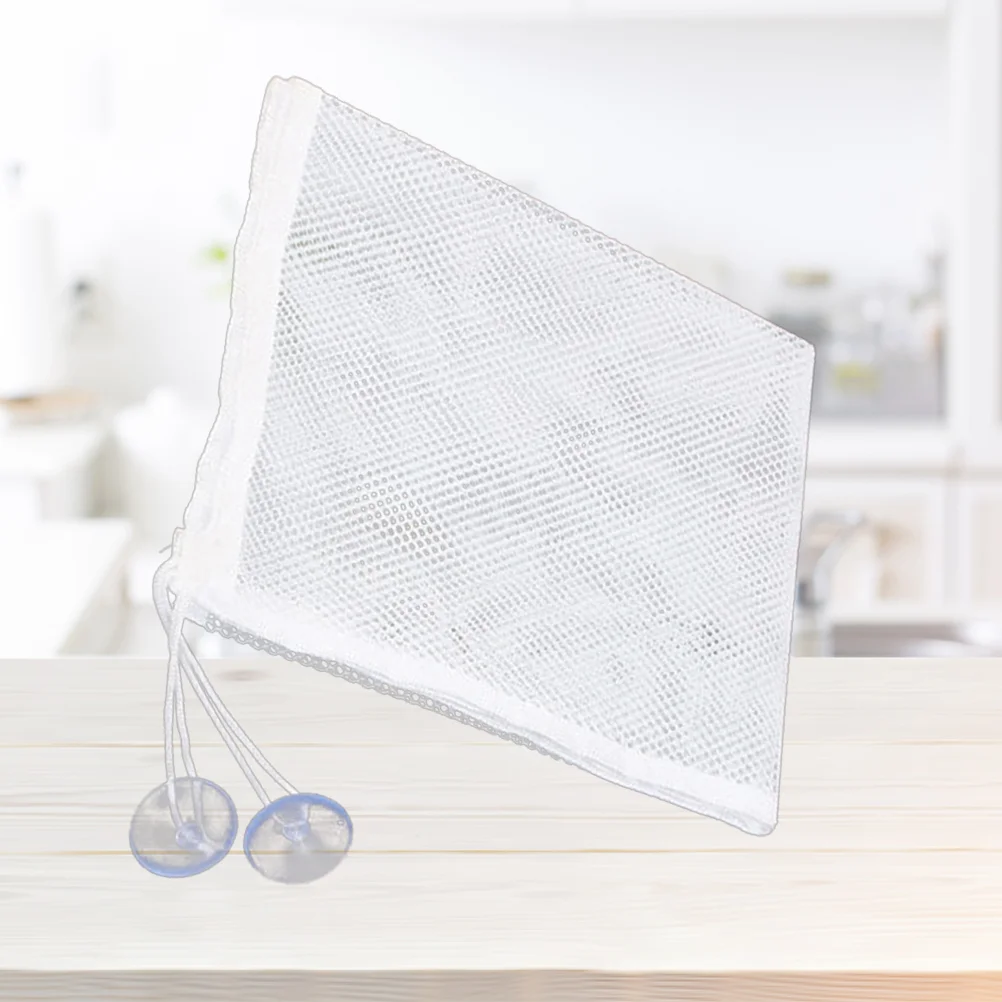 2 Stück Premium Material Mesh Bag Spielzeug hängen Bad Lagerung Wasser ablauf Badewanne Organizer Saugnapf