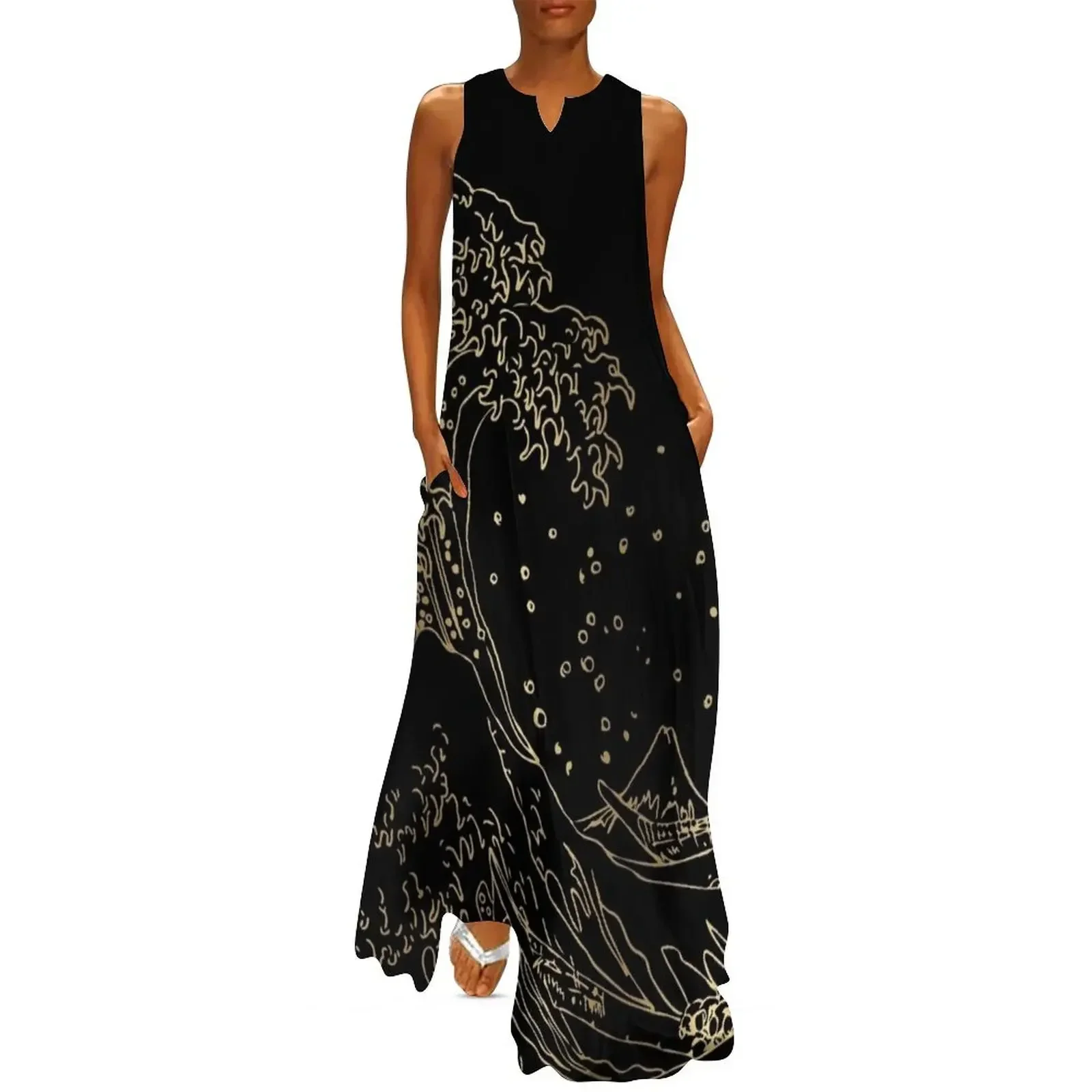 

Great Wave Gold Long Dress dress summer elegant women's dresses sale summer woman dress 2025 Woman fashion