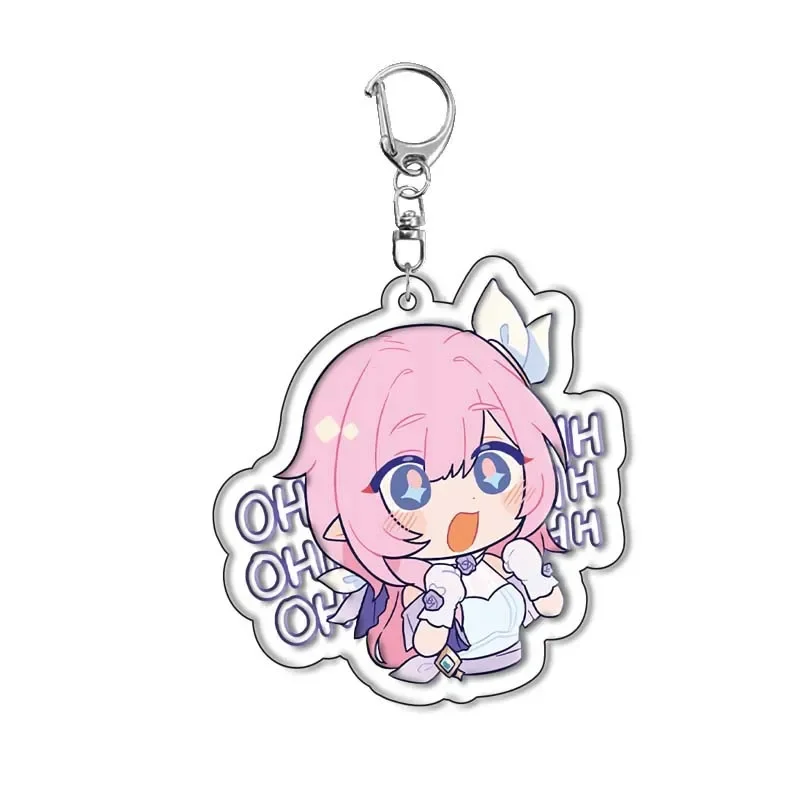 Game Honkai Impact 3 Keychain Cartoon Cute Kiana Kaslana Raiden Zaychik Theresa Murata Cosplay Pendant Car Key Ring Jewelry Gift