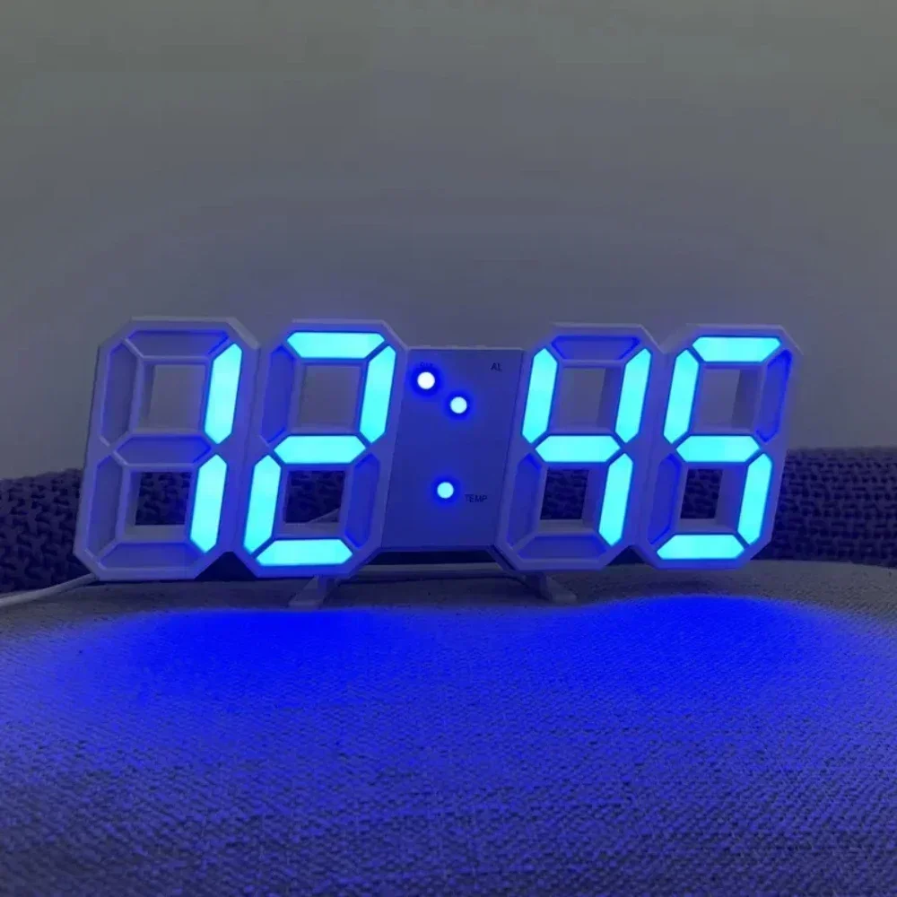 3D LED Digital Clock Wall Clock Desk Clock Electronic Alarm Clock Night Mode Decoration for Home Decoration for Bedroom