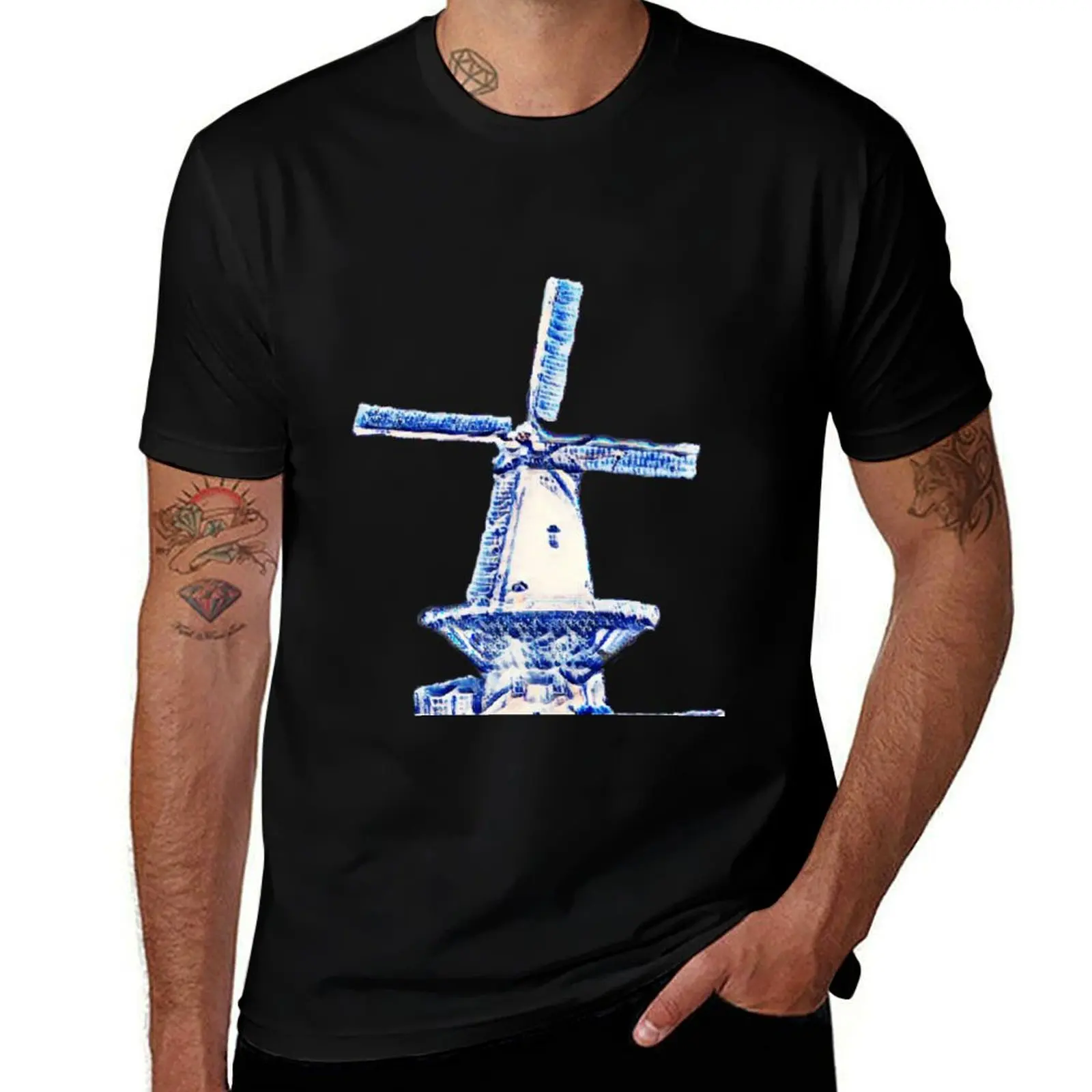 

T-Shirt 100% Mill Single cotton Dutch fit for Delft t shirt Blue T-Shirt shirts men t man slim