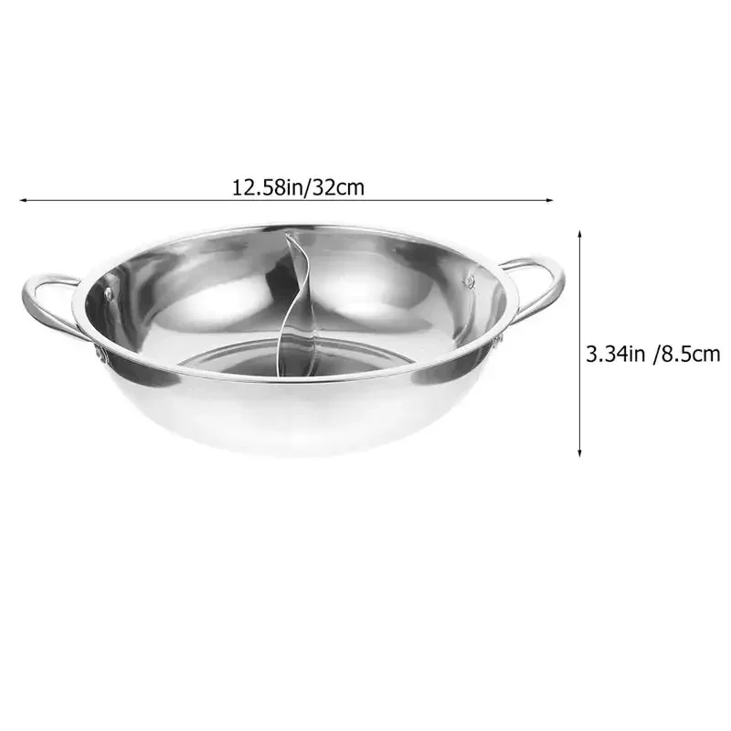 Pot Hot Shabu Divider Divided Cooking Cooker Soup Flavor Induction Steel Stainless Cookware Hotpot Pan Pots Two Electric Chinese