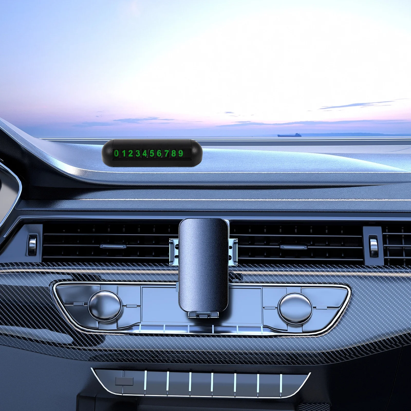 Temporary Parking Durable ABS Luminous Parking Telephone Number Card Dashboard Display Moving Phone Sign