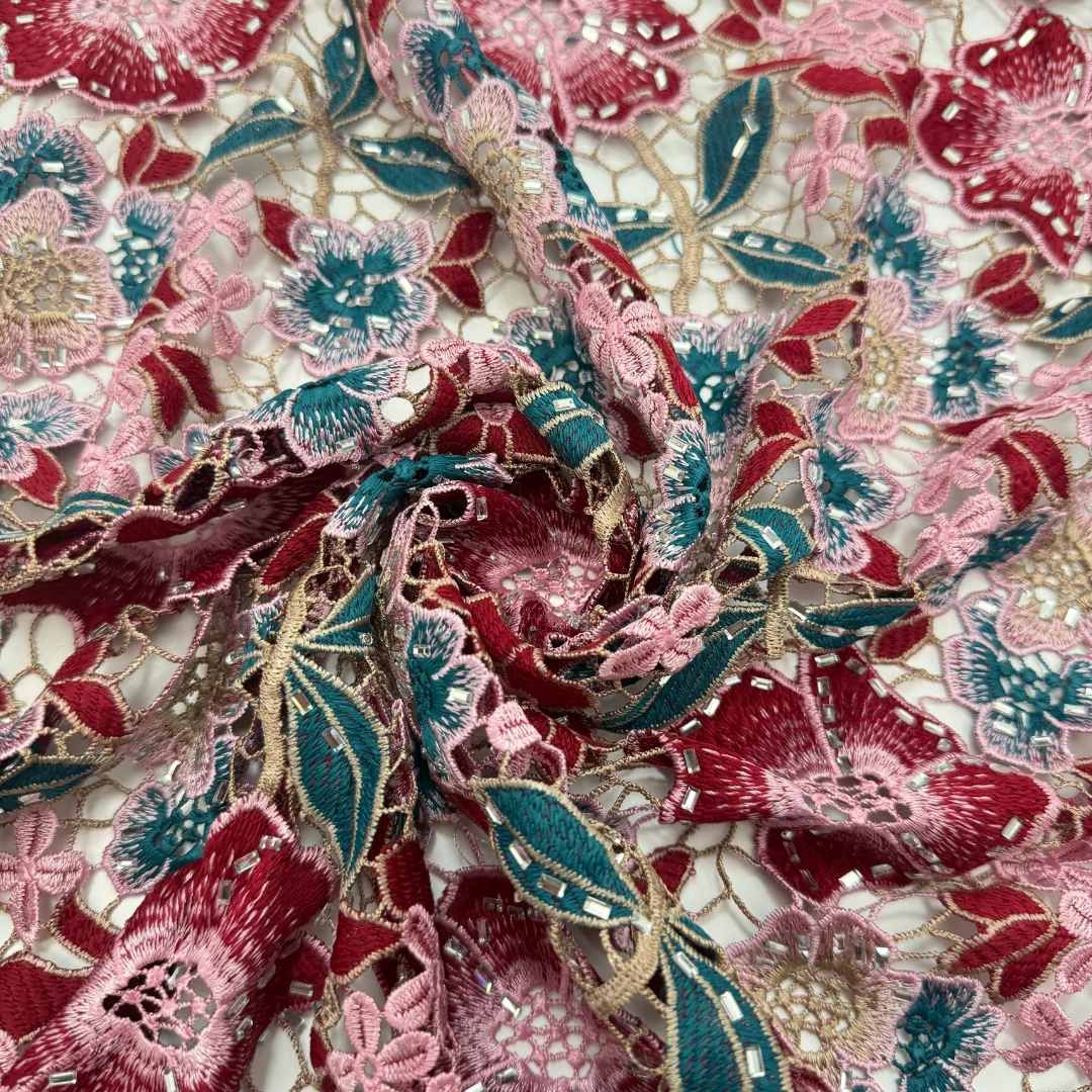 Elegant Guipure Cord Lace Fabr - Sew On Rhinestone review and price