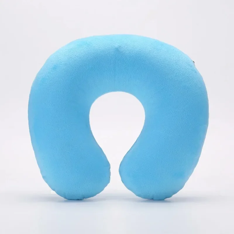 

Travel Office Headrest U-shaped Inflatable Short Plush Cover + PVC Inflatable Pillow Pillow Support Cushion Neck Pillow