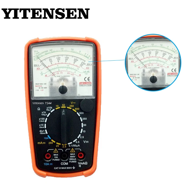 VICTOR 7244 High Accuracy Analog Multimeter with 21 ranges Function Protection Fuse 10A/250V Meters