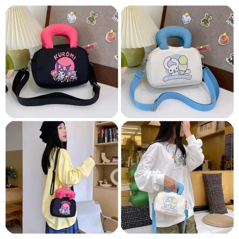 

New Sanrio Black Rice Cartoon Anime Cute Fashion Girl Handheld Single Shoulder Crossbody Bag Children Kawaii Birthday Gift ﻿