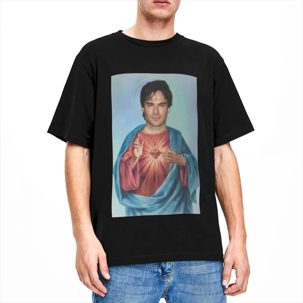 Men Women Damon Salvatore Ian Somerhalder Virgin Funny Shirt Accessories Casual 100% Cotton T Shirt Tee Clothes Birthday Present