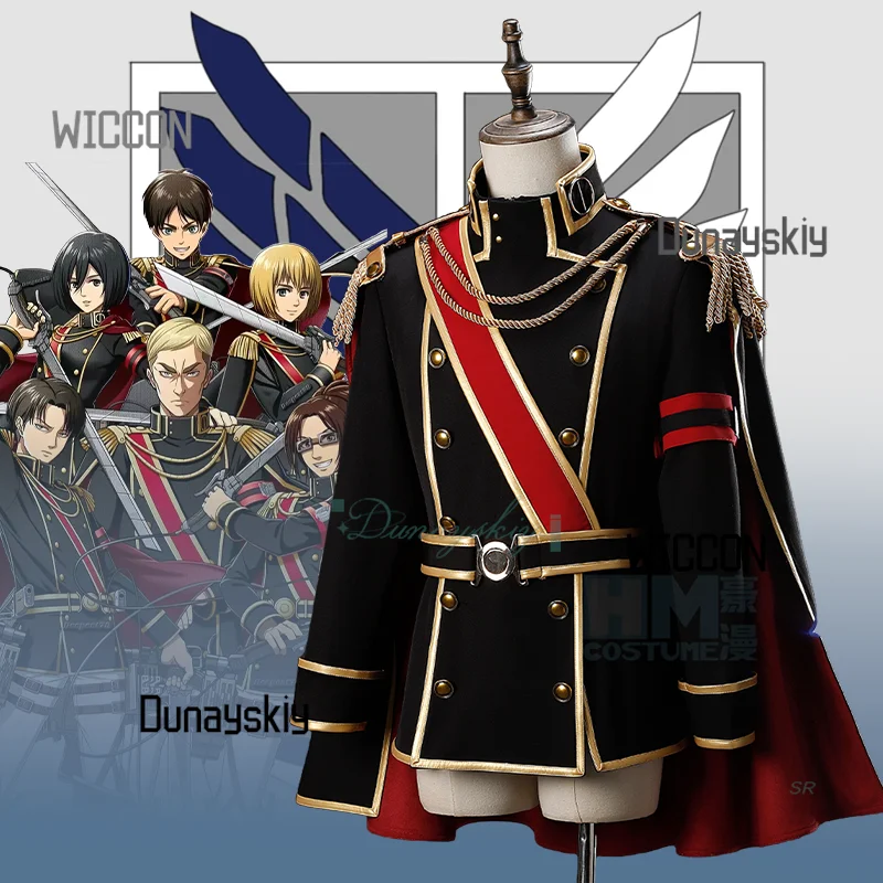 

Anime Attack On Titan Survey Corps Levi Eren Mikasa Erwin Hanji Cosplay Costume Cloak Coat Uniform Carnival Halloween Party
