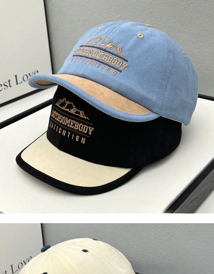 Parent-child Letter Short Brim Baseball Cap Women's Spring and Summer New Korean Versatile Cap Men's Soft Top Sunscreen Visor