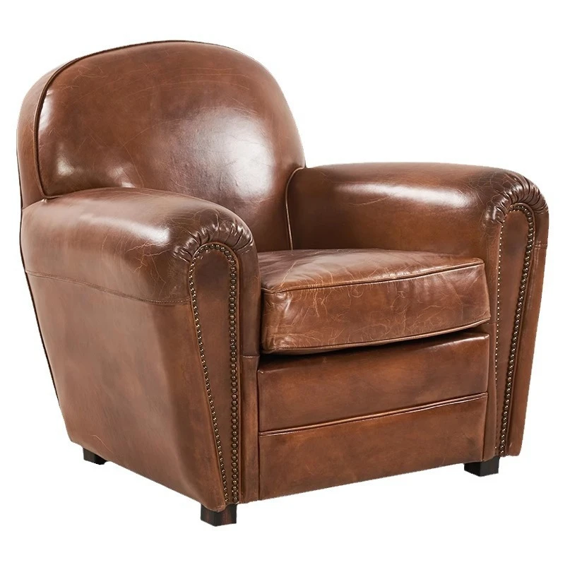 Retro single chair, living room French private villa chair