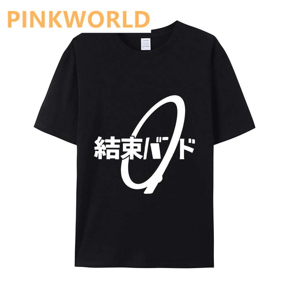 Women T-shirt Bocchi the Rock Manga Ryo top print ladies T-shirt casual basis O-collar black shirt short sleeve ladies T-shirt