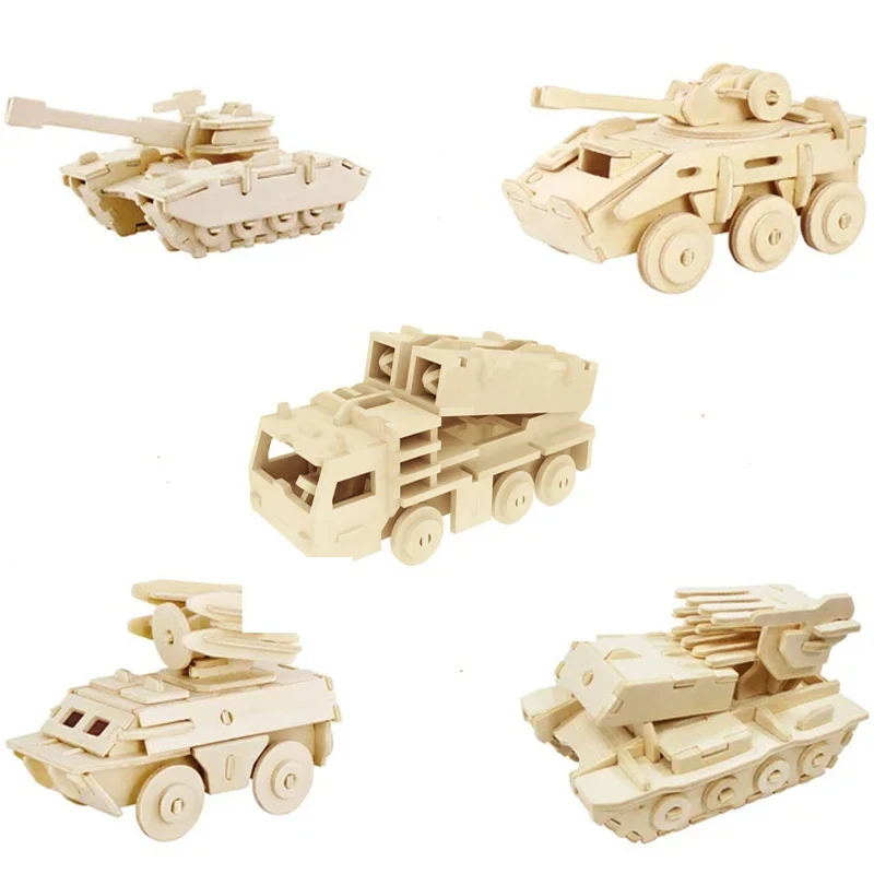 Mainan Puzzle Jigsaw Hewan Kayu 3d untuk Anak-anak Diy Puzzle Kayu Buatan Tangan Puzzle 3D Hewan Serangga dan Mobil P550