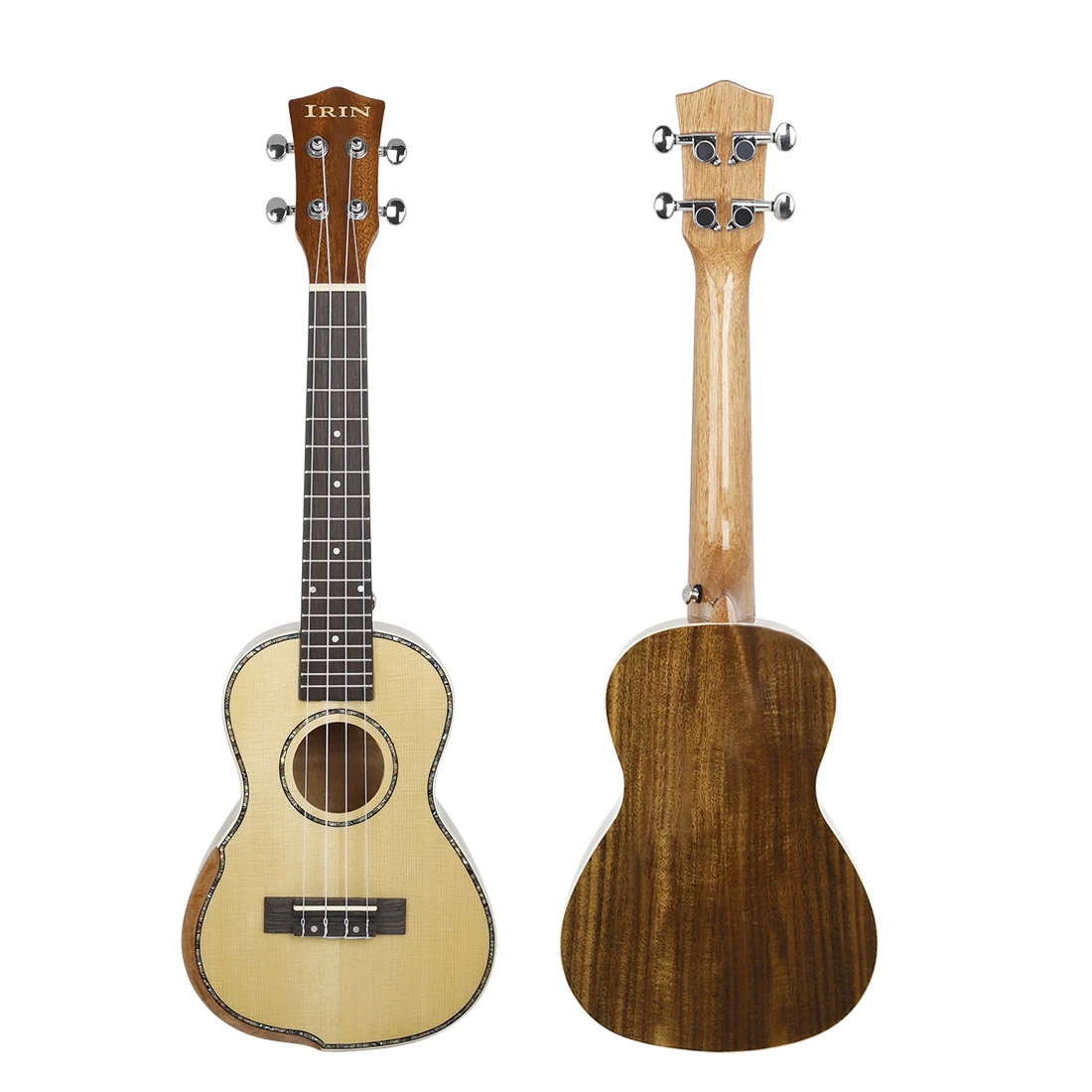 IRIN 23 Inch 4 String Ukulele Solid Wood Hawaiian Guitar Set with Case Accessory Professional Spruce Panel Ukulele for Practice