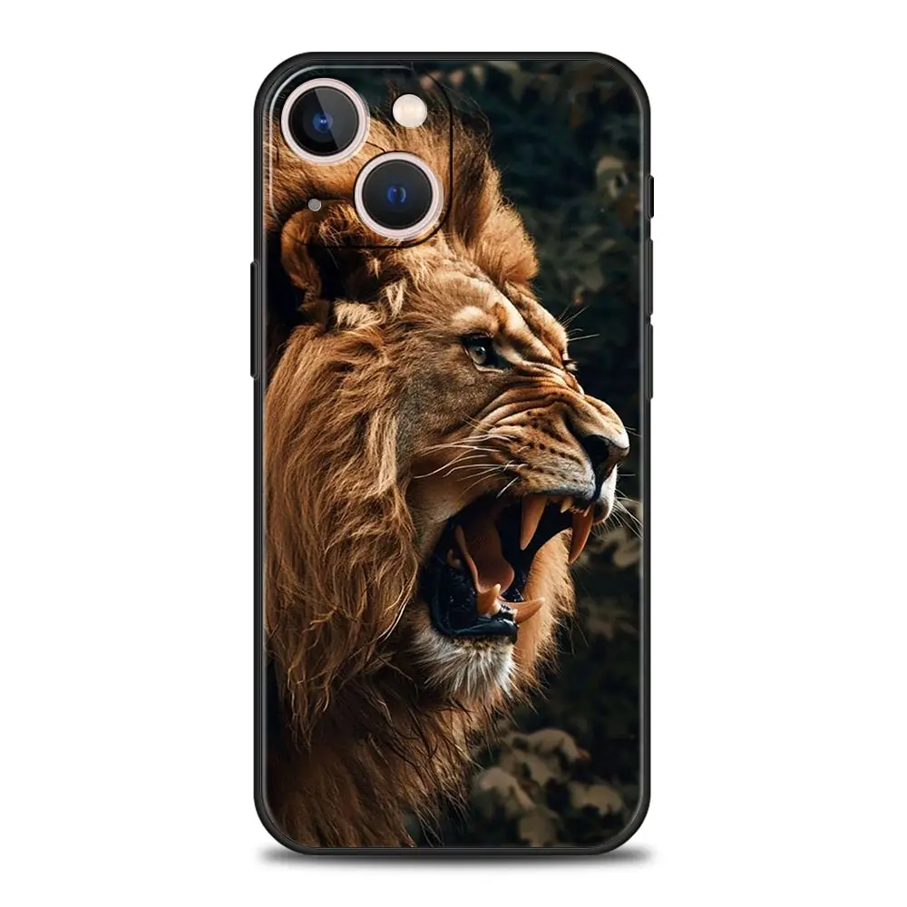 Tigre Wolf Lion Animal Phone Case For iPhone 16 13 15 14 12 11 Pro MAX XR X SE XS 7 8 Plus Soft TPU Shell Cover