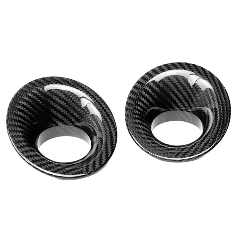 A11F-Real Carbon Fiber Front Fog Light Lamp Cover Trim Decorative Frame Stickers Accessories For Dodge Challenger 2015-2023