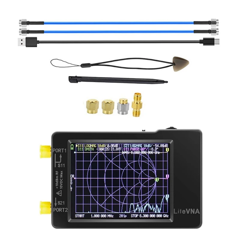 

1 Set Litevna 2.8 Inch Screen Display Vector Network Analyzer 50Khz-6.3Ghz Antenna Analyzer Network Spectrum Analyzer