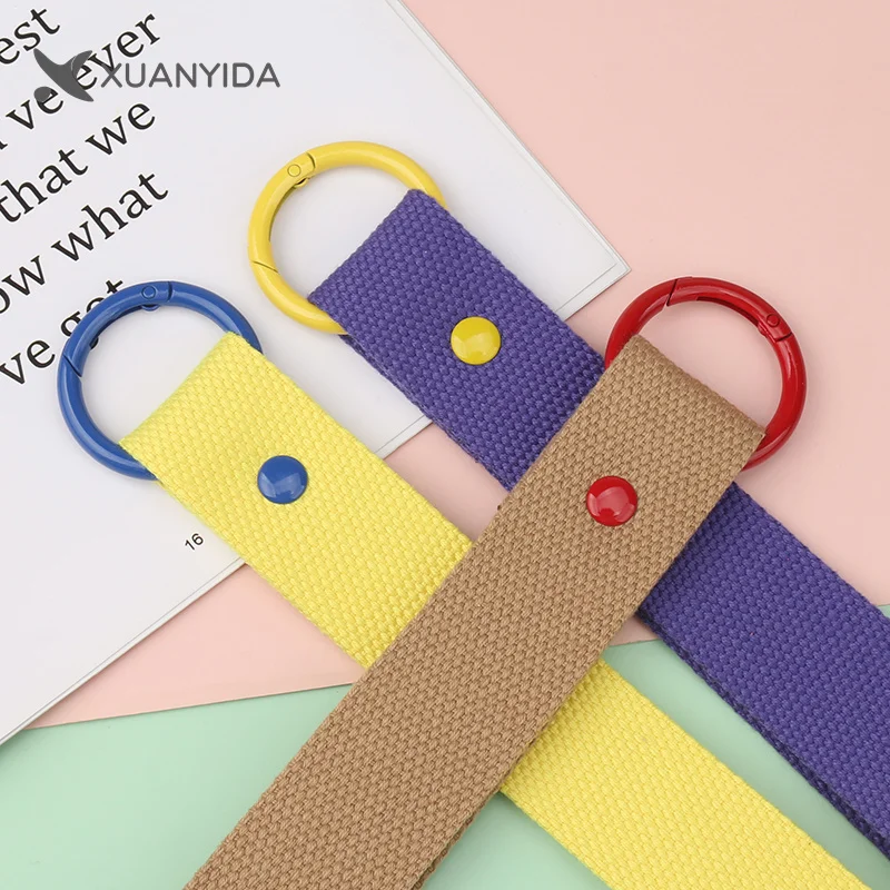 Key Chain Lanyard Canvas Strap Keyring High Quality Ribbon Keychain Wrist Straps Car Motorcycle Keys Holder Backpack Pendants