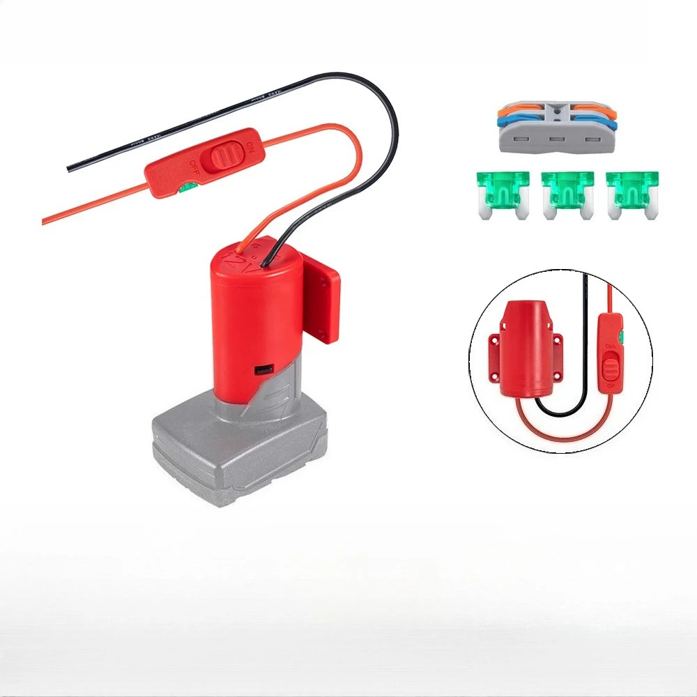

For DEWALT/Milwaukee/Ryobi Battery DIY Adapter With 30A Fuse & Integrated Switch Converter Connection line adapter