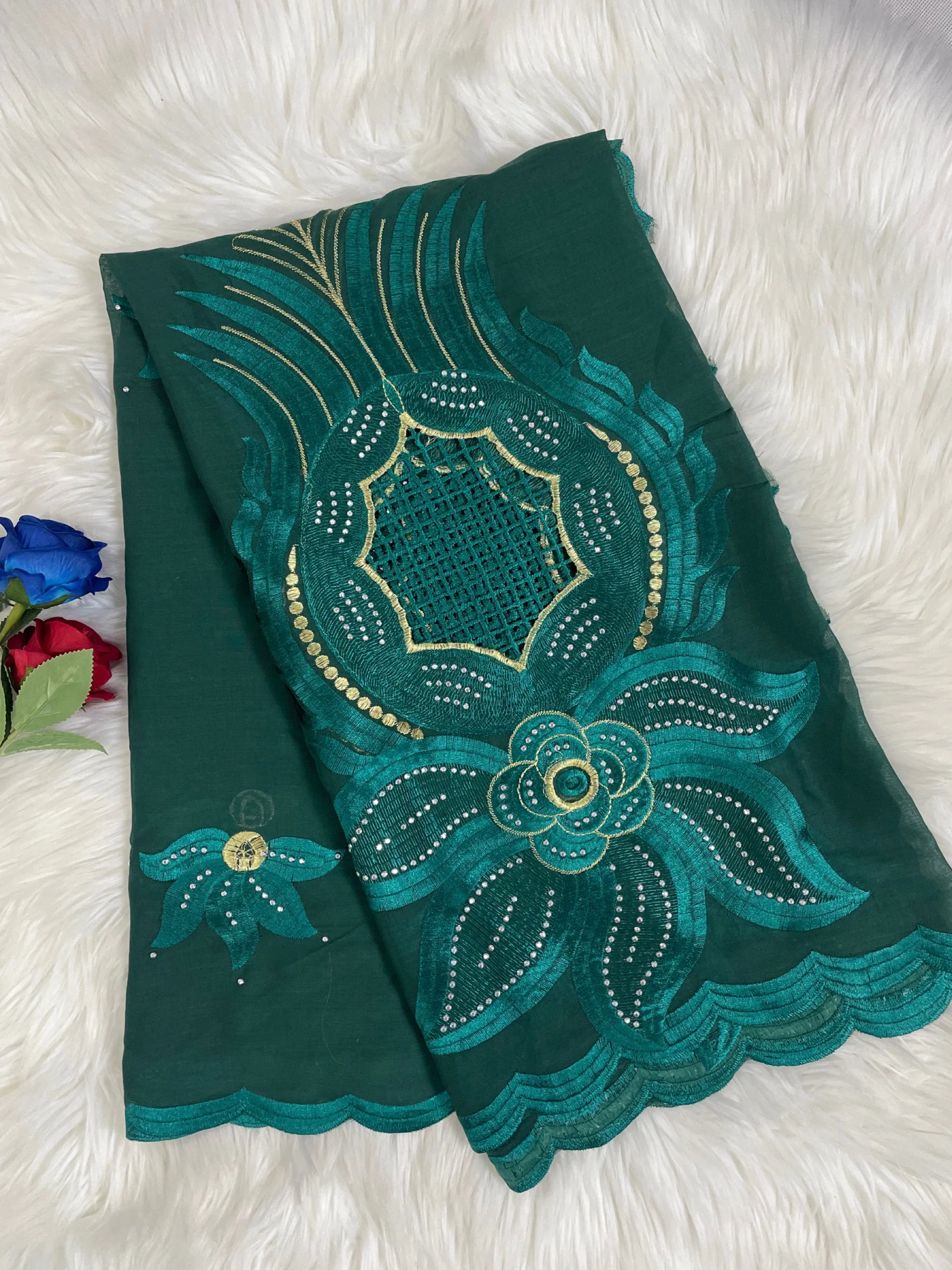 2024New Muslim Women Scarf African Woman High-Grade Fabrics Scarves Headscarf  Arabic  Cotton Embroidery Hijab Shawls Wrap