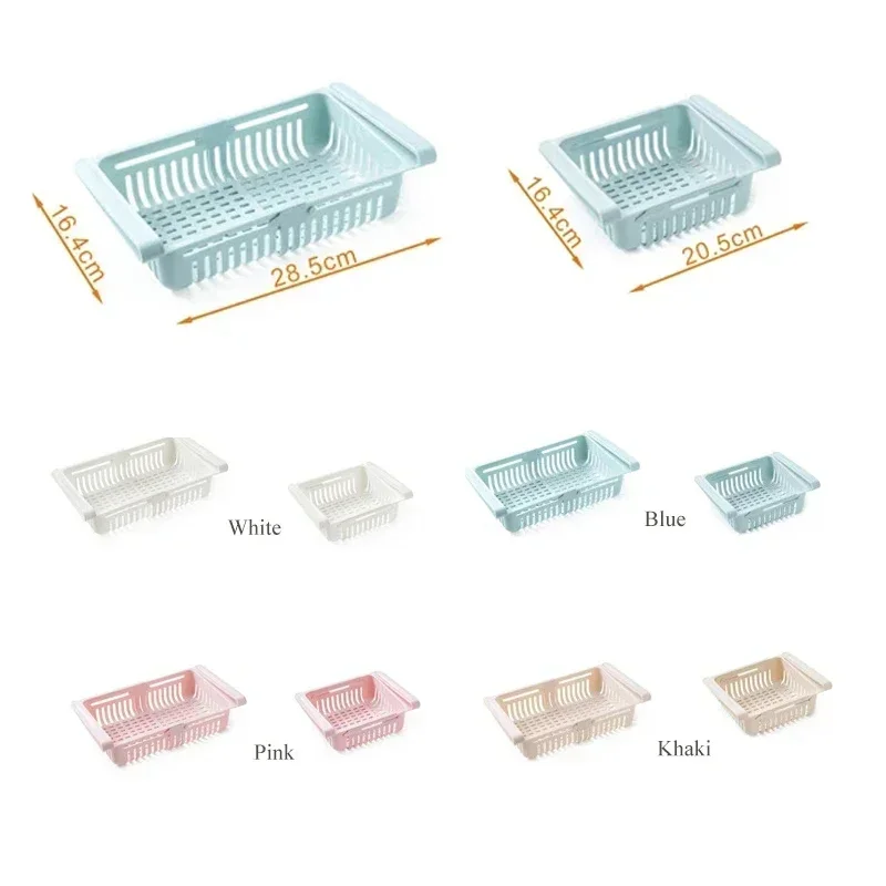 Fridge Egg Organizer Box Refrigerator Fruit Storage Transparent Under-shelf Refrigerator Drawer Box Fresh-keep Kitchen Organizer