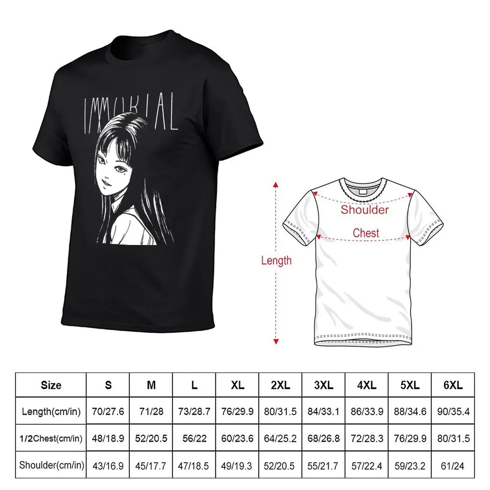 New Tomie Immortal T-Shirt custom t shirts kawaii clothes black t shirt mens workout shirts