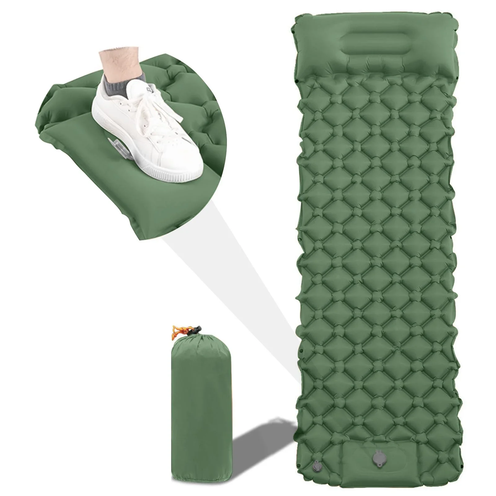 

Sleeping Pad for Camping - Ultralight Air Mattress Built-in Foot Pump Compact Sleeping Mats for Camping、Hiking、Traveling
