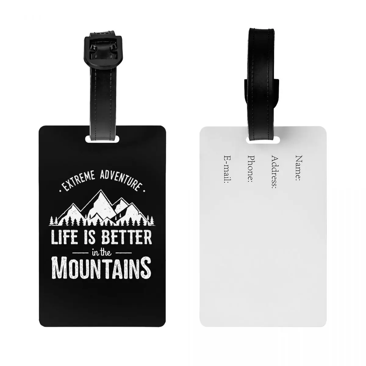 Custom Happy Campers Adventure Camping Luggage Tag for Suitcases Privacy Cover Name ID Card