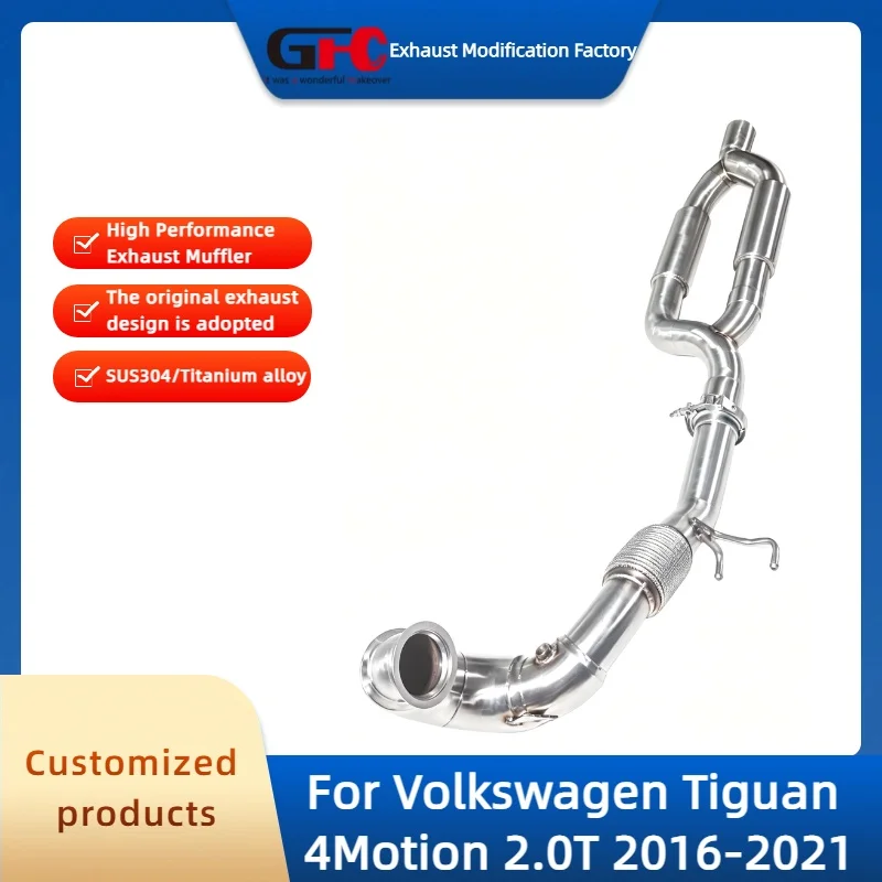

Catless downpipe Exhaust Pipe for Volkswagen Tiguan 4Motion 2.0T 2016-2021 High-Performance 304 Stainless Steel Exhaust System