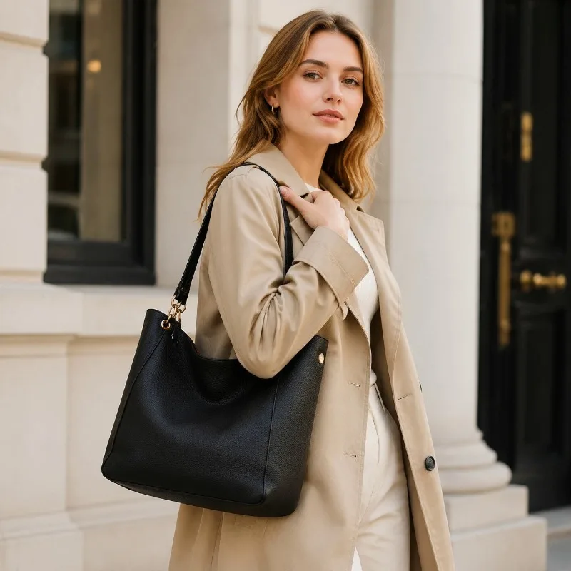 

Women Waterproof Tote Bag Large Capacity Laptop Shoulder Bag Ladies Casual Work Handbag For Daily Use