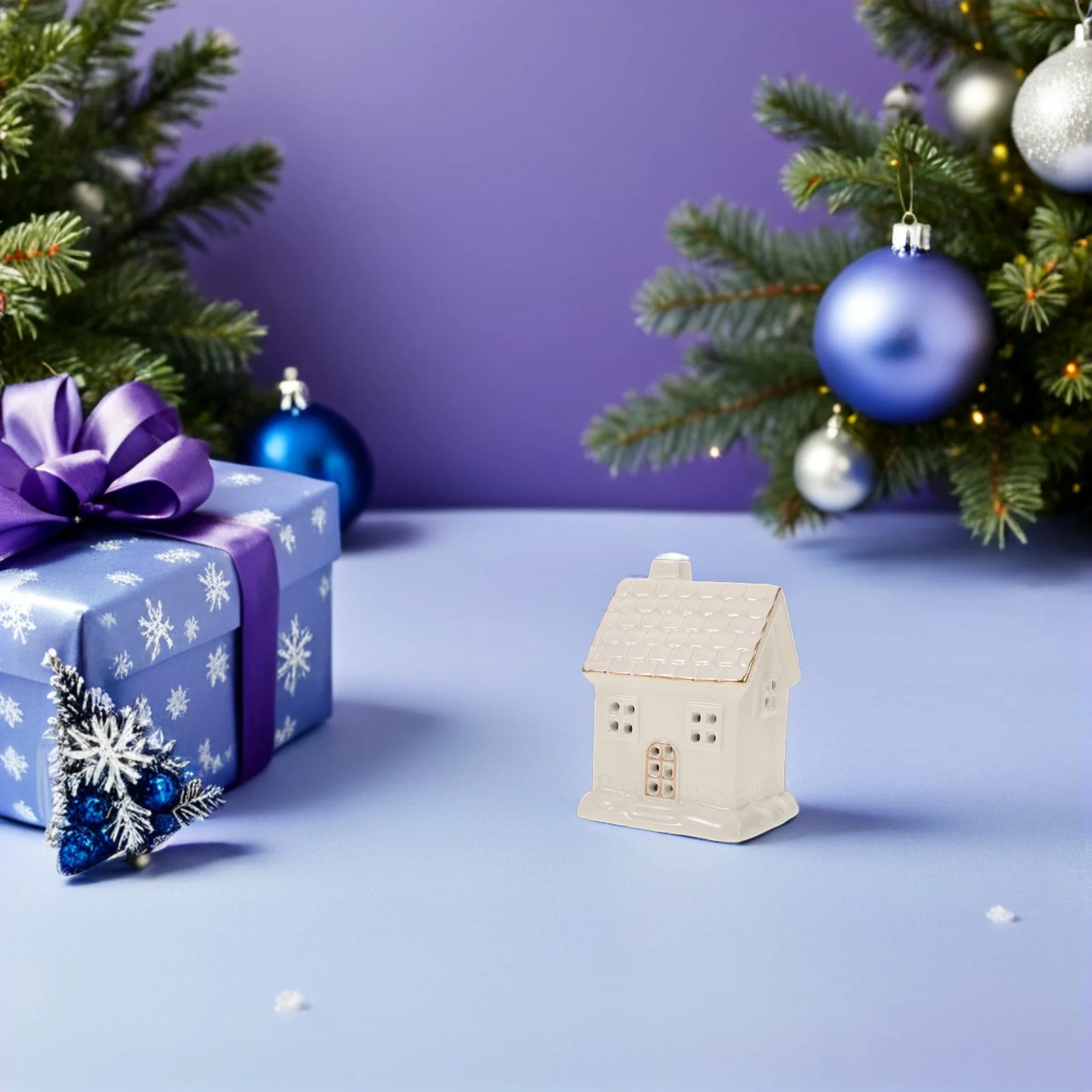 

Ceramic Christmas Lighted Xmas Village Decoration Indoor Farmhouse Holiday Statue Ceramic