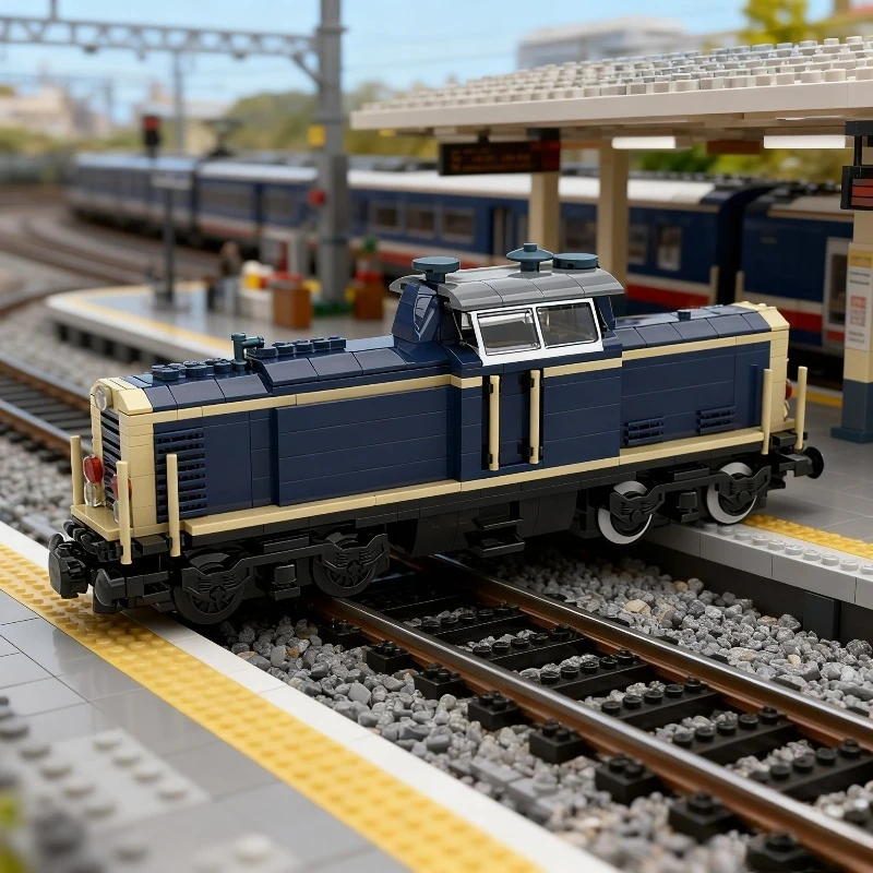 

472 шт., модель немецкого грузового поезда-строительный комплект MOC Cargo Locomotive для подростков и взрослых, подарок коллекционеру