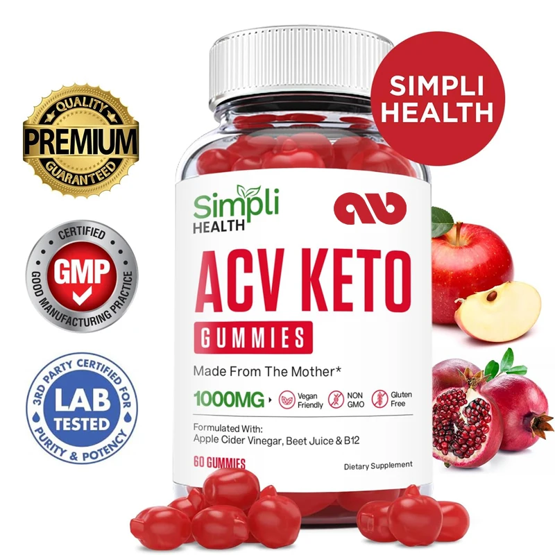 

Simpli Health ACV Ketone Soft Candy 1000MG with Pomegranate Juice and Sweet Vegetable Root B12, 60 pieces soft candy