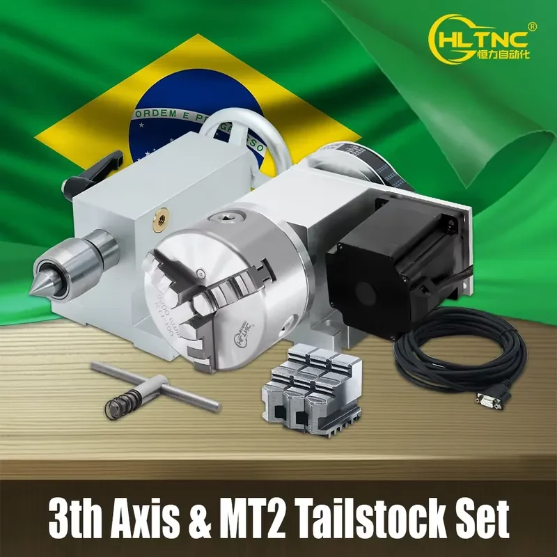 

HLTNC 4th Center Height 65 mm Dividing Head 130mm 3-JawChuck 4.5Nm Motor Tailstock Engraving MachineFor CNC Milling Router