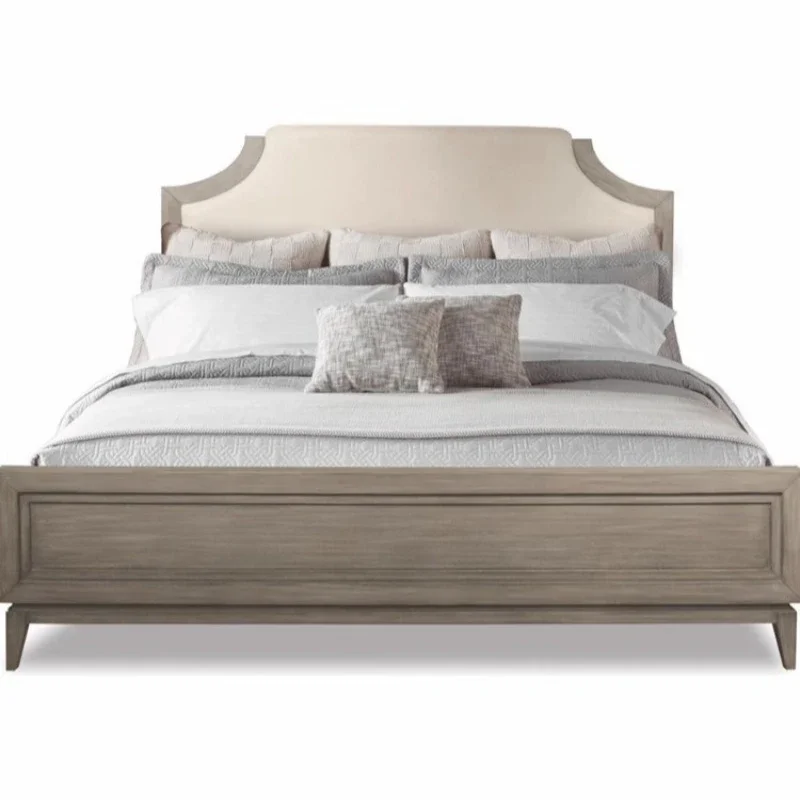 

French retro master bedroom double villa high-end 1.8 old solid wood bed master bedroom American 1.5 ash wood wedding bed