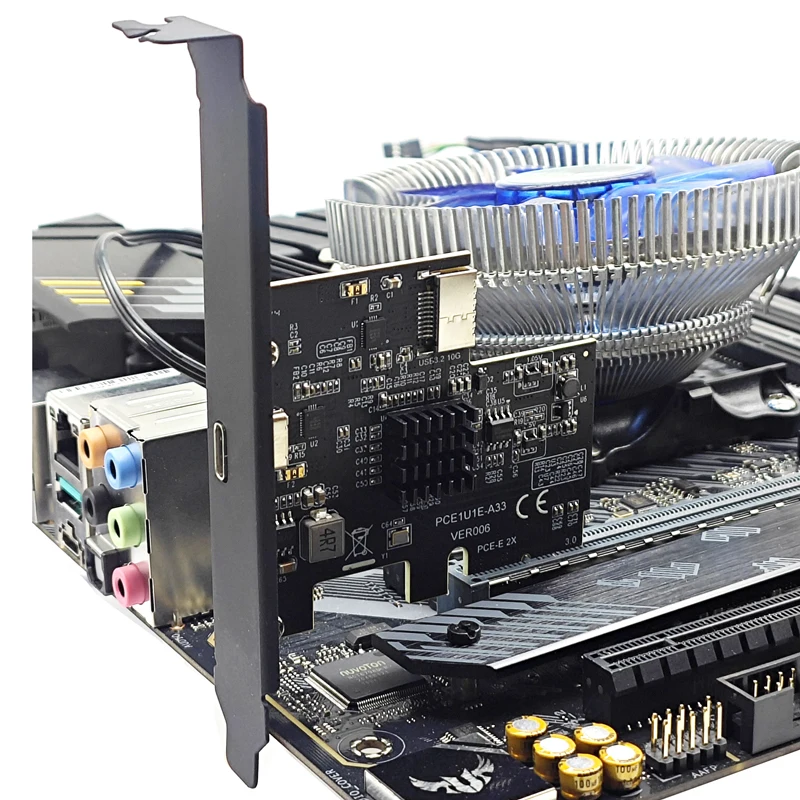 Karta rozszerzeń USB3.2 GEN2 10Gbps z chipem ASM3142 PCI Express X2 do Type-E + Type-C, adapter PCI-E do USB-C, karty rozszerzające do komputerów stacjonarnych — zdjęcie produktu 5
