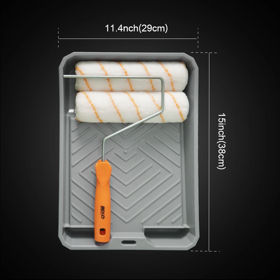 Complete Paint Tool Kit for Home & Office Renovation - Includes Brushes, Rollers, Tray & More - Durable Plastic JZ0292 view 3
