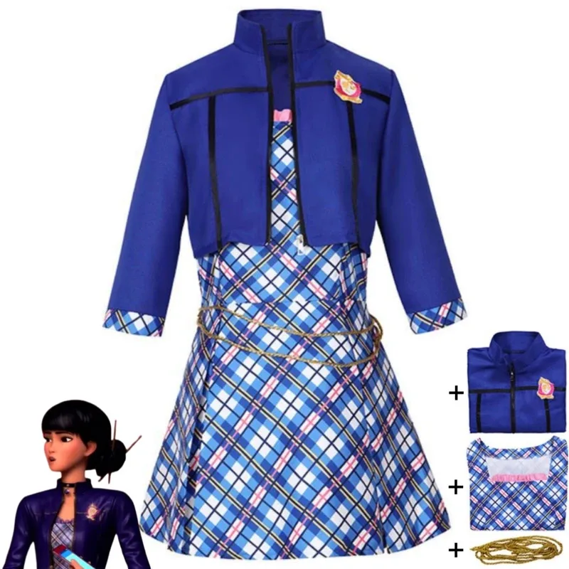 

Anime Movie Isla Princess Charm School Cosplay Costume Blue Princess School JK Uniform Halloween Stage Performance Disguise Suit
