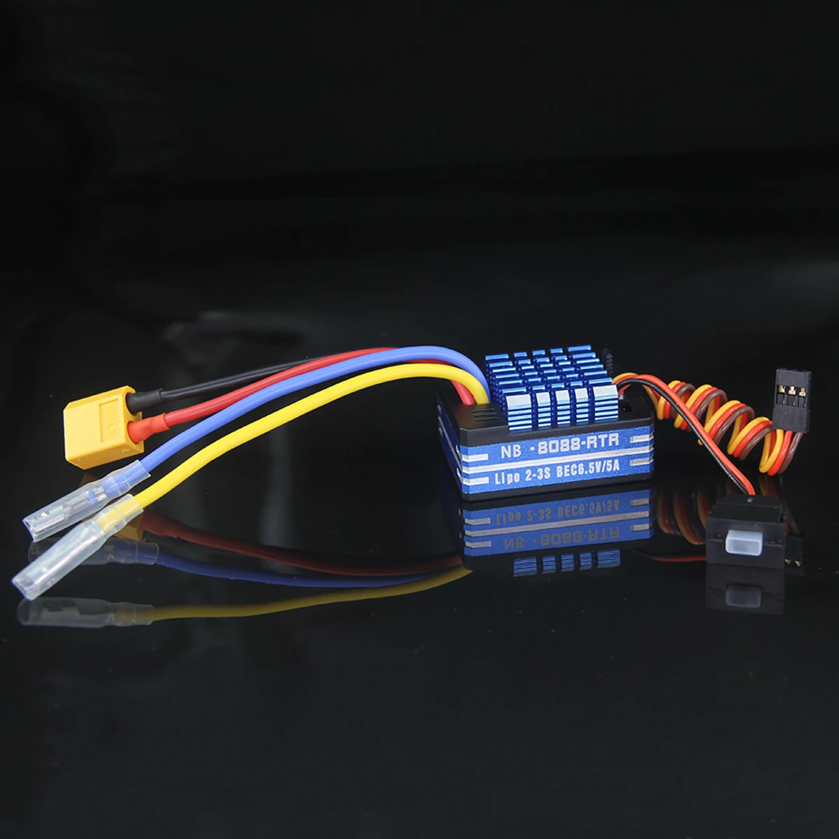 NEEBRC 60A 메탈 브러시드 ESC 방수 2-3S BEC 6.5V/5A 속도 조절기 540 550 750 모터 RC 차량 보트 탱크 자동차 부품용