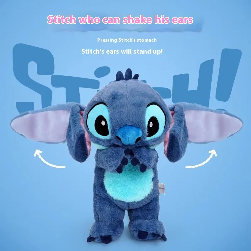 

Disney Kawaii Stitch Angel плюшевая игрушка кукла мультфильм аниме фигурка звук и свет дыхание сон Peluches ополаскивание подарок