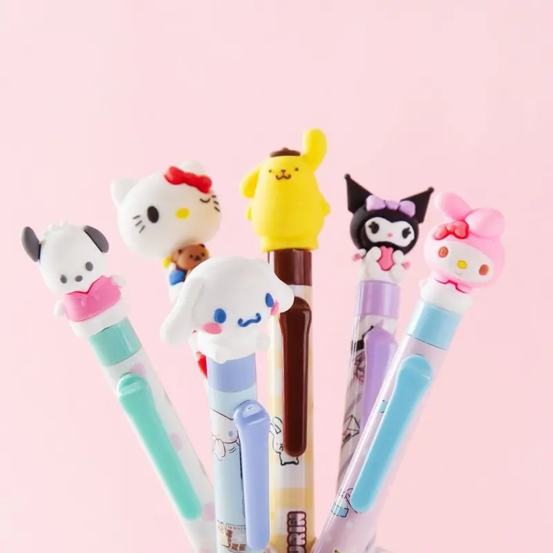 Imagem -04 - Sanrio Olá Kitty Kuromi Caneta Gel para Meninas Bonito dos Desenhos Animados Assinatura Pen Preto 0.5 mm Estudante Papelaria Atacado Kawaii 12 Pcs 36 Pcs