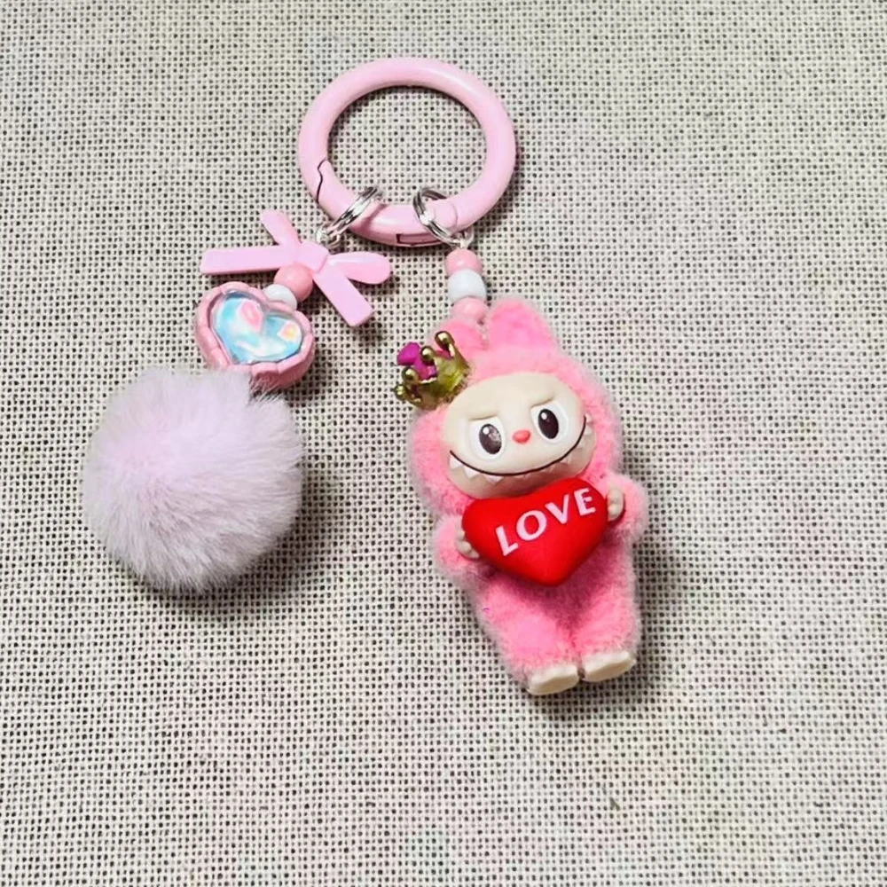 

2025 Love DIY Baby Cute Keychain Suitable for Labubu Handheld Love Series Handmade Cute Keychain Couple Gift Christmas Gift
