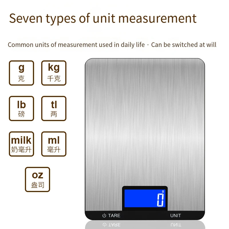 

Portable Electronic Digital Scale Waterproof Metal Surface LCD Backlight Display for Multiple Uses