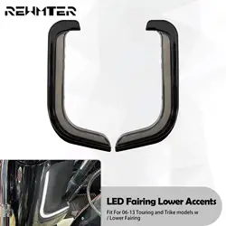 Motorcycle LED Fairing Lower Grills Turn Signal LED Light Run Lamp For Harley Touring Road King Street Electra Glide 2006-2013