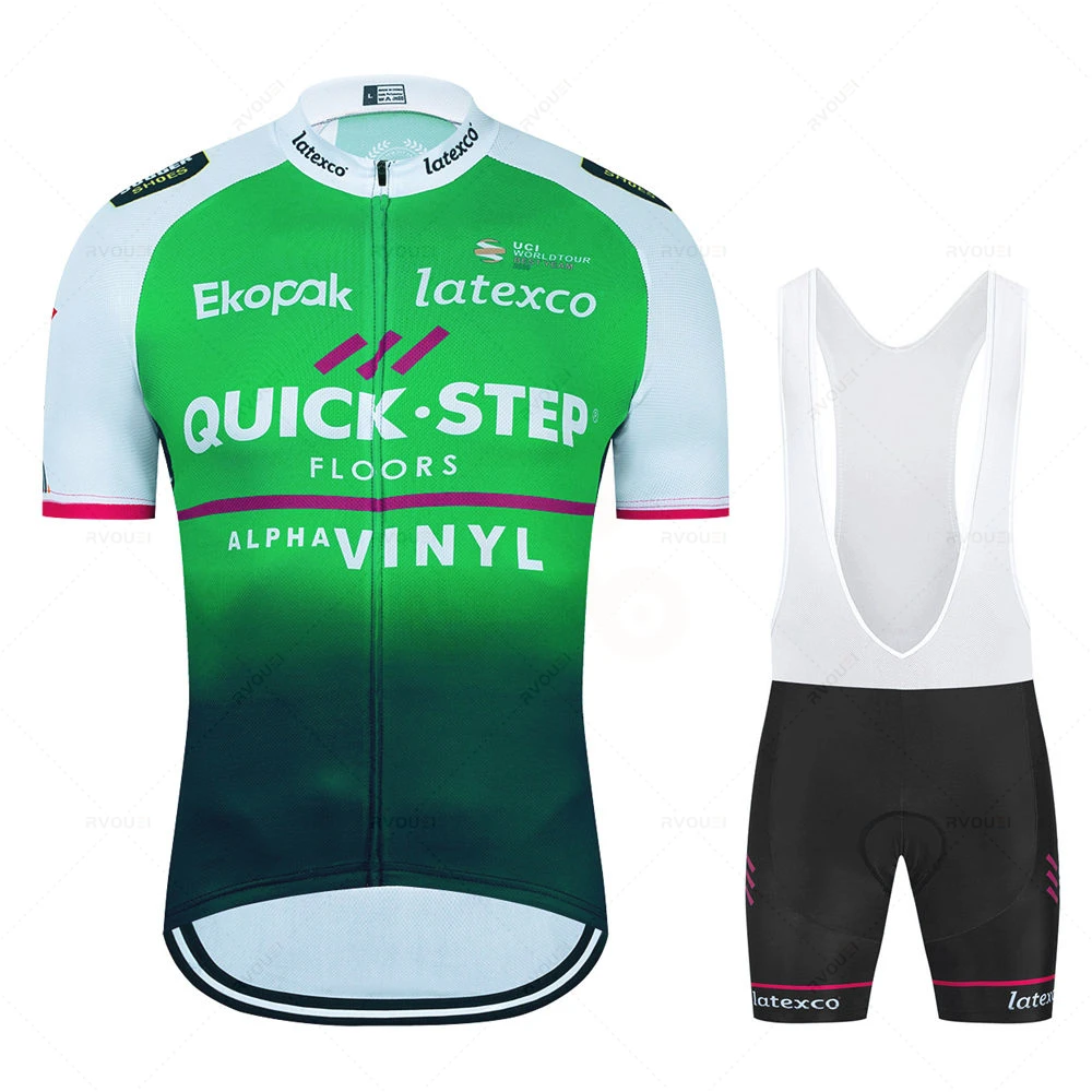 New QUICK STEP Cycling Jersey 2024 Triathlon Bike Set Short Sleeve Breathable MTB Maillot Ropa Ciclismo Summer Bicycle Clothing