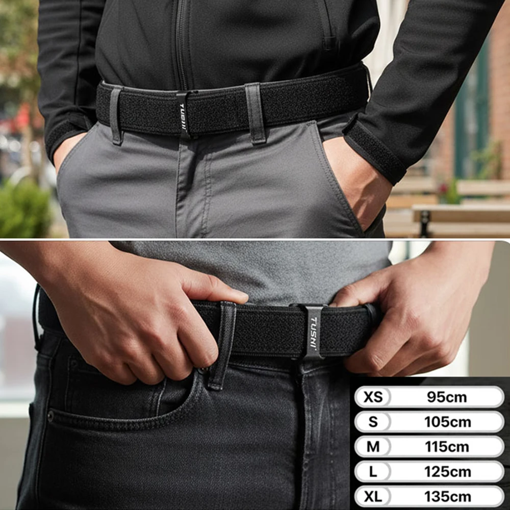 TUSHI Taktischer Gürtel 3,8 cm mit Halteclip, Innengürtel für Herren, Sport, Outdoor, Einsatzgürtel, Nylon-Hüftgurt, Jagdzubehör – Detail 8