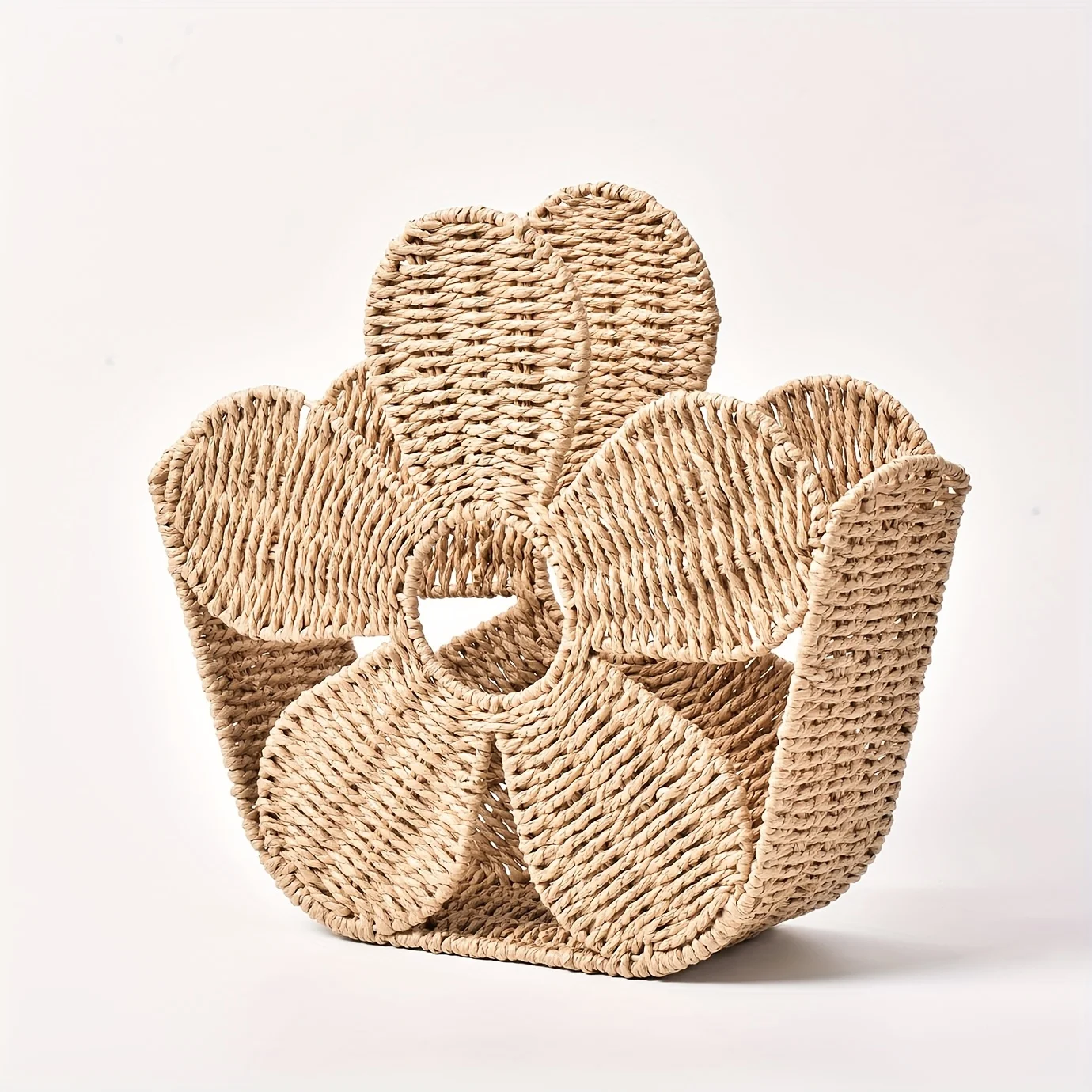 Handwoven Paper Rope Storage Basket Minimalist Style Home Desktop Organizer for Books Magazines Decorative And Functional Holder