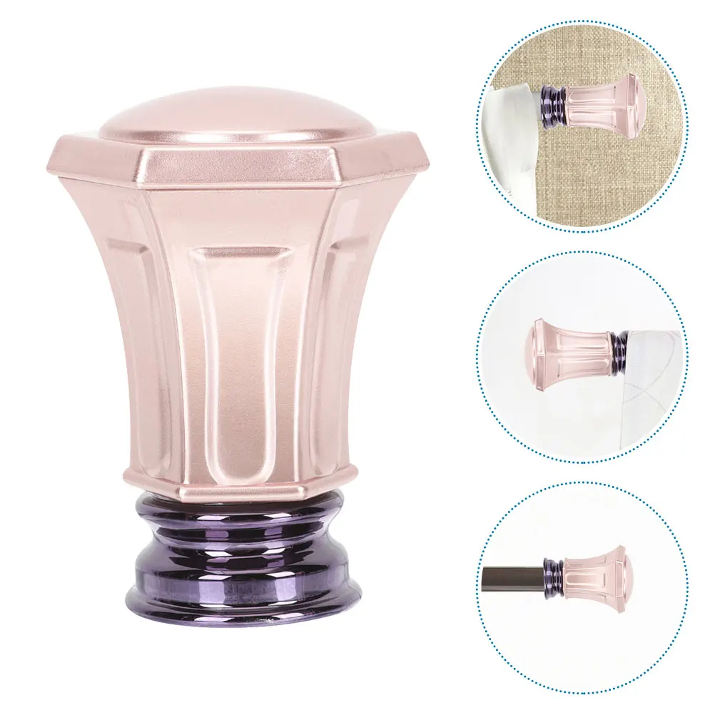 

4 PCS Curtain Rods for Windows Rail Finial Caps End Finials Aluminum Alloy Decorative Ends Drapery