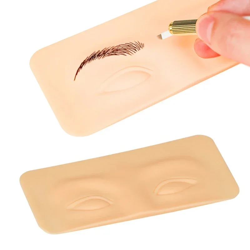 Eyebrow Tattoo Practice Skin Eye Makeup Training Skin Silicone Practice Pad for Microblading Tattoo Beginner Fake Eye Skin 1pcs