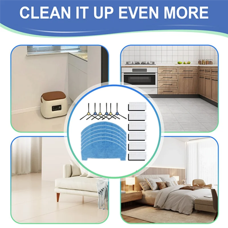 เครื่องดูดฝุ่นสําหรับ ILIFE A20/T20S/V3x/Polaris PVCR 3600/G2 0926W/G2 0726W/G2 1226 แปรงด้านข้าง HEPA FILTER Mop ผ้า Kit-A77